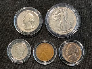 1938 US Coin Set plus .999 1 ozt Silver FDR Commemorative  