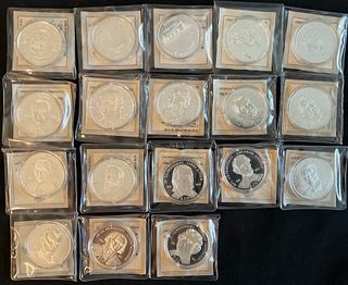 Group of 18 .999 20 g Silver Commemorative Coins American Mint US Presidents