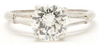 2.03 Carat Platinum & Diamond Engagement Ring, GIA Report