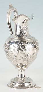 American 19th C. Coin Silver Water Pitcher
