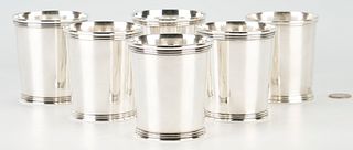 6 Coin Silver Julep Cups, 19th century