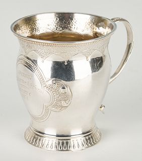 Louisiana Coin Silver Agricultural Cup by Himmel, New Orleans