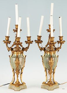 Pair Ormolu and Marble Candelabra, Susse Freres and F. Rambaud