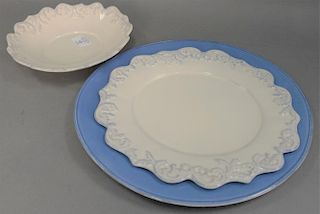 Forty-three Skyros dinnerware set including fifteen ceramic white glazed dinner or luncheon plates with fourteen matching sou