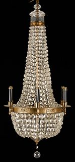 French Empire Style 6-light 'Sac a Pearl' Chandelier