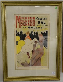 Toulouse Lautrec lithograph Moulin Rouge Concert Bal Tous Les Soirs La GouLue, numbered lower left in pencil 11/275 and press