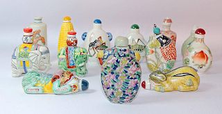 Fourteen Porcelain Snuff Bottles