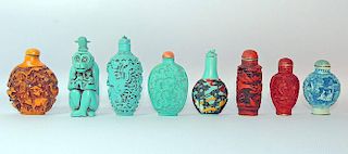 Assembled Grouping of Eight Snuff Bottles