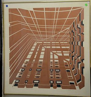 Two geometrical abstract lithographs including Richard Glockner lithographed signed, dated, and numbered Richard Glockner 197