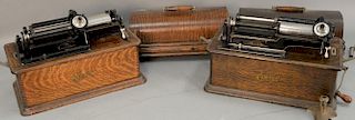 Two Thomas Edison Home cylinder phonographs. ht. 11 1/2in., wd. 16in., dp. 9in.