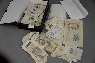 Box of book plates including 18th century.