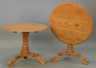 Pair of tip tables with rope edges. ht. 26in., wd. 31in.