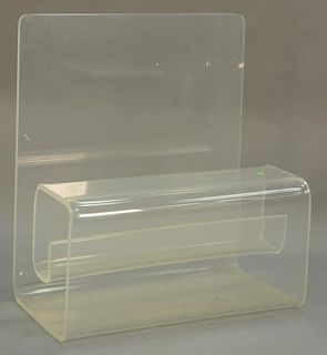 Acrylic bench. ht. 38in., wd. 34 1/2in., dp. 18in.
