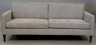 Crate and Barrel gray upholstered sofa, excellent condition. lg. 80in.