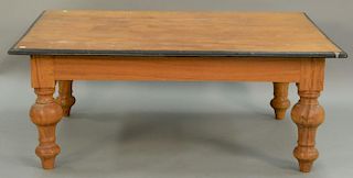 Contemporary coffee table. ht. 18in., top: 47" x 36"