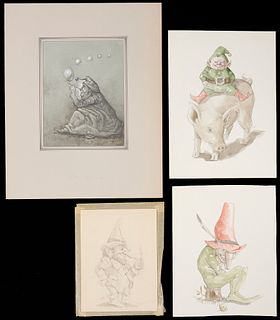 4 Werner Wildner Artworks of Gnomes