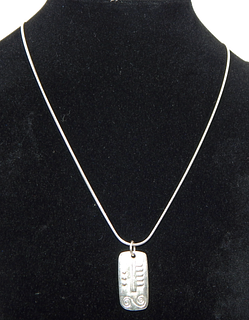 .925 Sterling Silver Necklace with Cultural Pendant