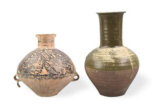 2 Chinese Jar, Han Dynasty & Neolithic Period