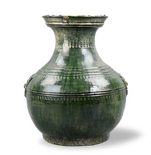 Large Chinese Green Glazed "Hu" Jar, Han Dynasty