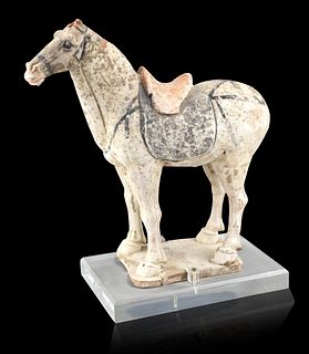 Chinese Pottery Enameled Horse, Tang Dynasty