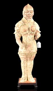 Large Chinese Painted Guardian Figure,Tang Dynasty