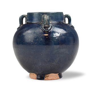 Chinese Blue Glazed Jar, Tang Dynasty