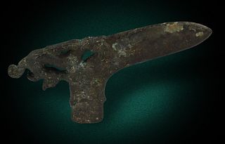 Chinese Bronze Dagger Axe, Warring State