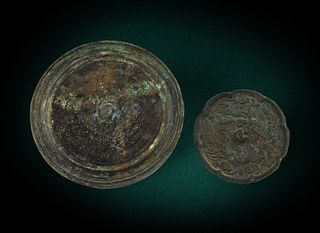 2 Chinese Ancient Bronze Mirrors, Han Dynasty