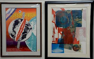 Three framed prints/posters to include After Robert Rauschenberg (1925-2008) colored print "Quarry", Giancarlo Impiglia Grand
