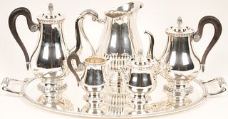 6pc Christofle Silver Tea Set