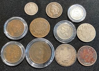 Group of 11 Mixed US Coins 1800s early 1900s
