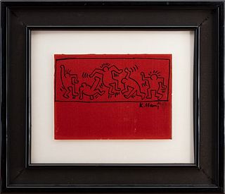 KEITH HARING, Dance Projects, Black Marker on Gift Wrap Paper