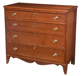American Federal Inlaid Cherry Chest of Drawers