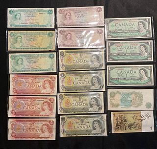 Group of 17 Queen Elizabeth II Currency, Different Countries 