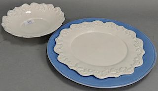 Forty-five Skyros dinnerware set including fifteen ceramic white glazed dinner or luncheon plates with fifteen matching soup 