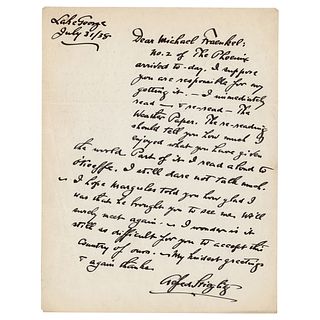 Alfred Stieglitz Autograph Letter Signed