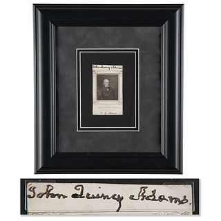 John Quincy Adams Signed Engraving by Nathaniel Dearborn - the earliest known signed image of any president