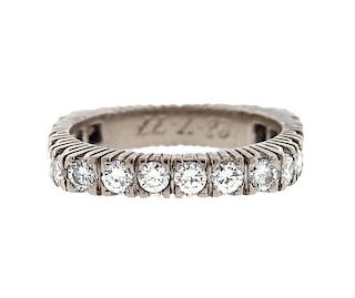 1970s 18k Gold Diamond Eternity Wedding Band Ring