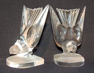 Pair of Lalique Glass Bookends