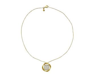 David Yurman 18K Gold Diamond Infinity Pendant Necklace