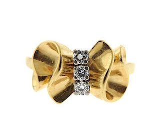 Retro Tiffany &amp; Co. 14K Gold Diamond Ring