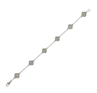 Van Cleef &amp; Arpels Alhambra 18K Gold Diamond  6 Motif Bracelet