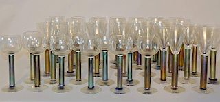 37 Pieces of Studio Art Glass Barware
