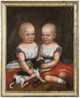 Folk Painting of Two Children