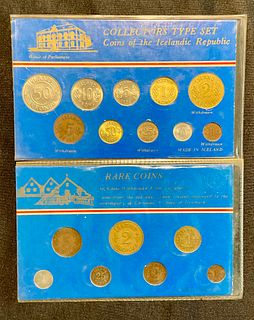 2 Sets of Coins of The Icelandic Republic, 1940's to 1970's