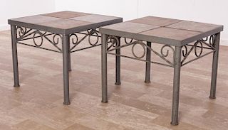 Tile Top Outdoor Tables Pair