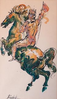 Charles Burdick Knight on Horse Ink & Watercolor
