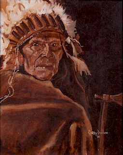 Larry Dawson "Chief Regis" Acrylic on Canvas