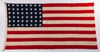 Vintage 48 Star Hand Sewn Riveted American Flag