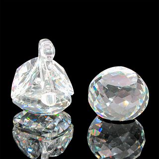 2pc Swarovski Crystal Large Swan Figurine and Paperweight